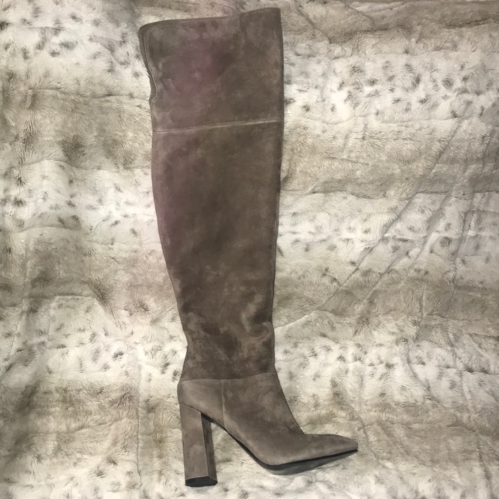 Marc Fisher LTD Breley OTK Boot. Light Cola Suede.